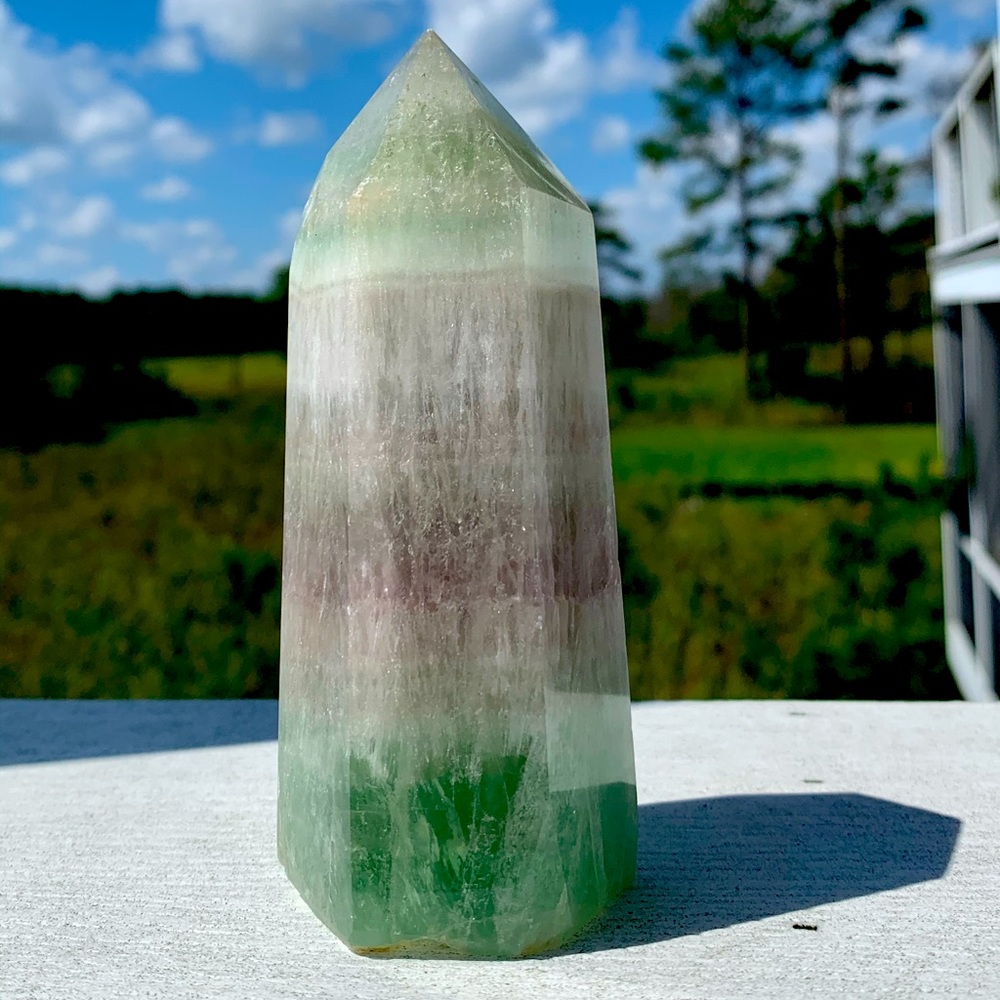 1.3Lb Banded Fluorite Tower